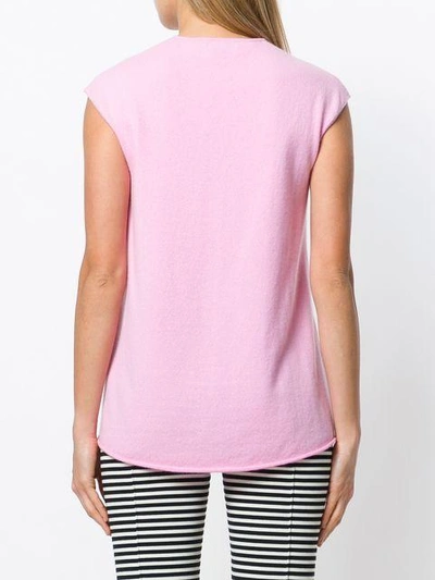 Shop Allude Cashmere Sleeveless Knitted Top In Pink