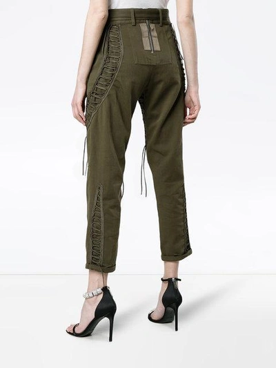 Shop Saint Laurent Laced Military Pants In Green