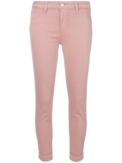 Shop J Brand Cropped Skinny Jeans In Pink