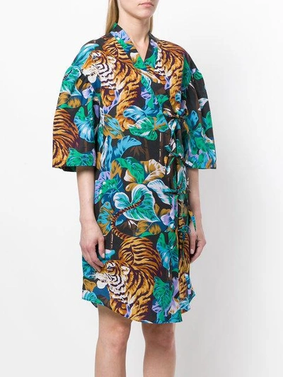 Shop Kenzo Shortsleeved Shirt Dress In Multicolour