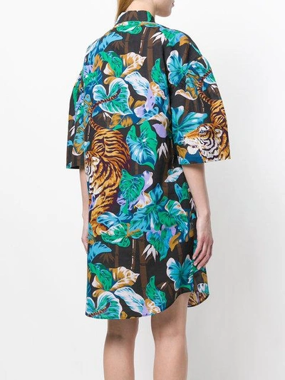 Shop Kenzo Shortsleeved Shirt Dress In Multicolour