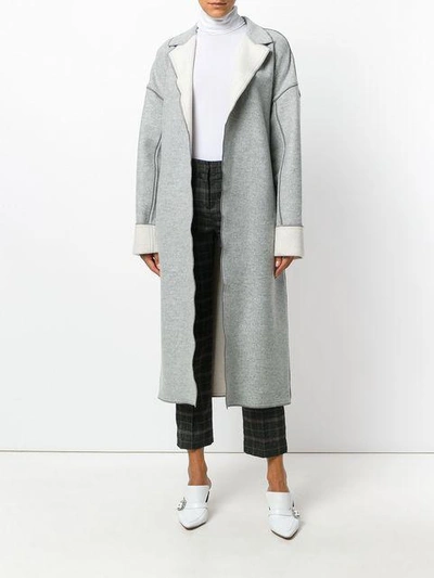 Shop Victoria Victoria Beckham Duster Coat - Grey