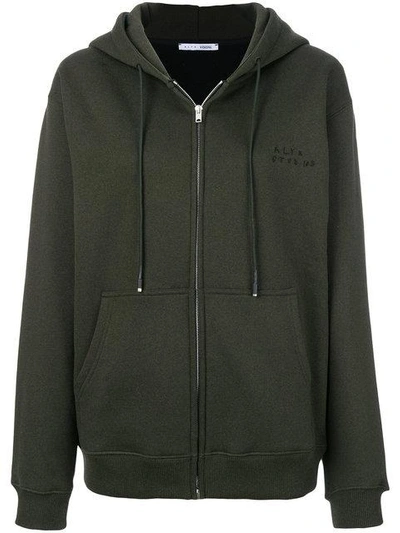 Shop Alyx Zip Up Hoodie In Green