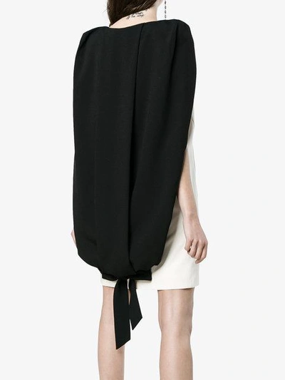Silk mini dress with black cape