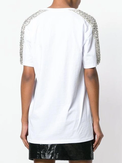 Shop Amen Gemstone Embellished Short Sleeve T In White