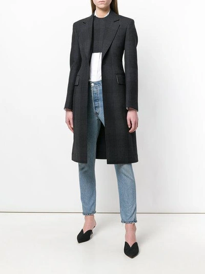 Shop Calvin Klein 205w39nyc Fitted Check Coat - Black