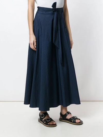 Shop Barena Venezia Barena Belted Full Skirt - Blue