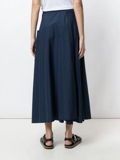 Shop Barena Venezia Barena Belted Full Skirt - Blue