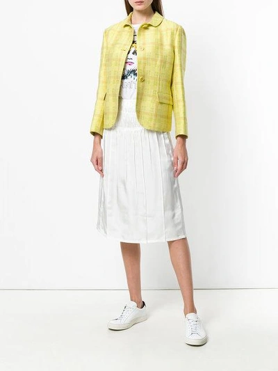 Shop Aspesi Plaid Shirt Jacket In Yellow