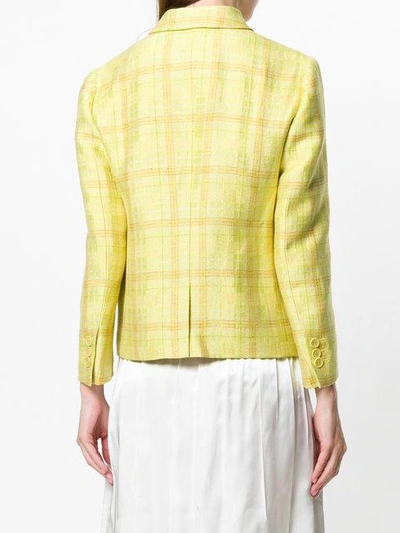 Shop Aspesi Plaid Shirt Jacket In Yellow