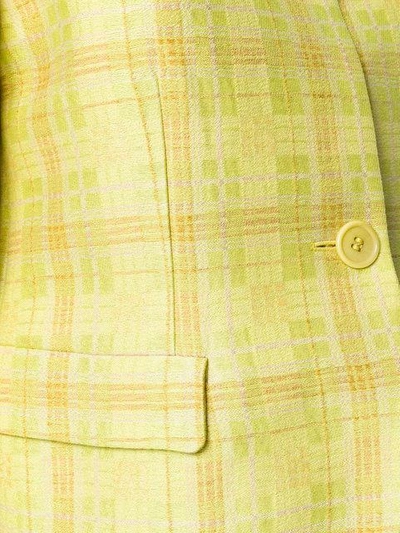 Shop Aspesi Plaid Shirt Jacket In Yellow