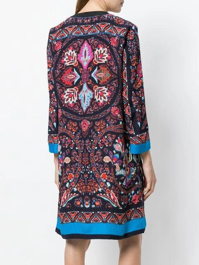 Shop Etro Mixed Floral Print Dress - Multicolour