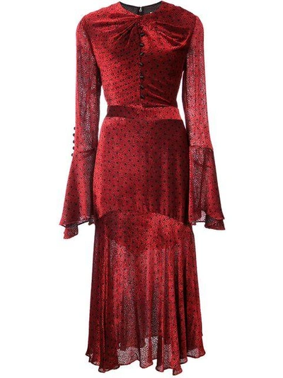 Shop Prabal Gurung Keyhole Twist Dress In Red