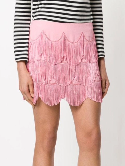 Shop Marc Jacobs Fringed Mini Skirt In Pink