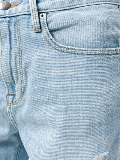 Shop Frame Distressed Cropped Jeans - Blue