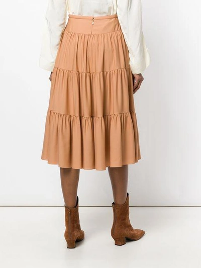 Shop Chloé Tiered Midi Skirt