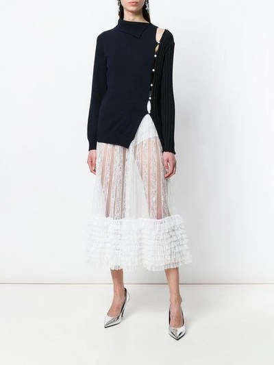 Shop Amen Sheer Lace Skirt In White