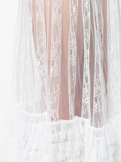 Shop Amen Sheer Lace Skirt In White