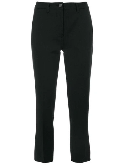 Shop Miu Miu Tailored Cropped Trousers - Black