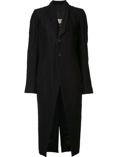 Shop Rick Owens Tusk Embroidered Coat In Black