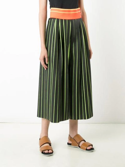 Shop Martina Spetlova Bonded Strip Culottes In Black