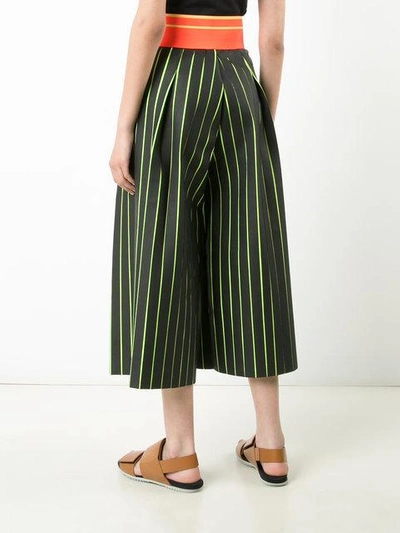 Shop Martina Spetlova Bonded Strip Culottes In Black