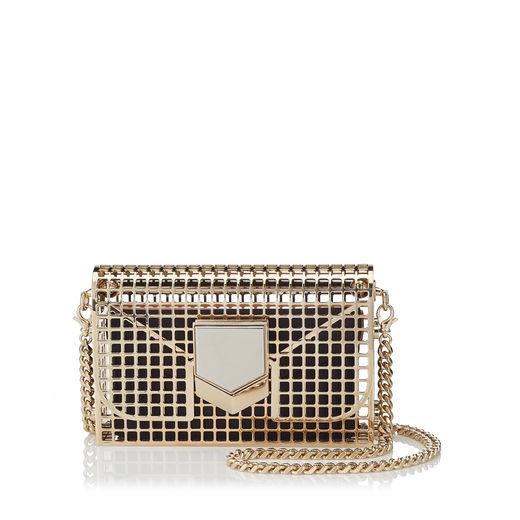 gold cage clutch bag