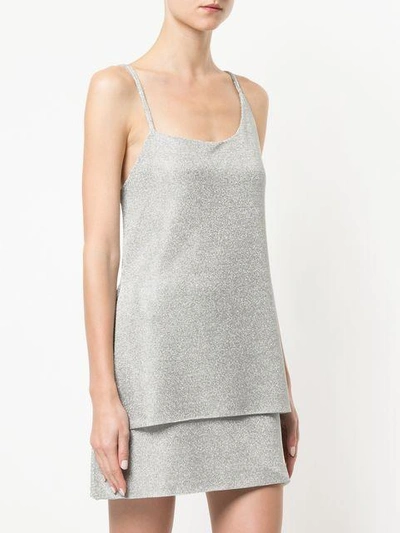 Shop Kacey Devlin Asymmetric Side Split Vest - Metallic