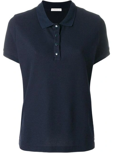 Shop Moncler Classic Polo Shirt In Blue