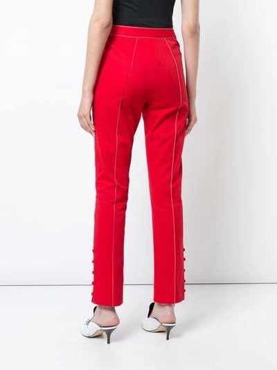 Shop Rosie Assoulin Slim Leg Cotton Pant - Red