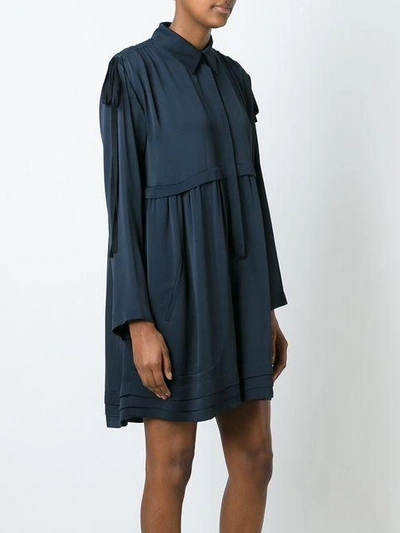 Shop Chloé Loose-fit Shirt Dress In Blue