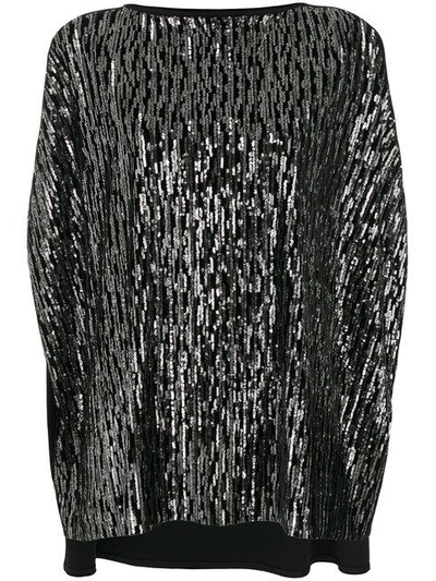 Shop Talbot Runhof Sequin Tunic Top In Black