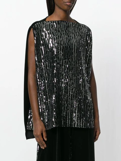 Shop Talbot Runhof Sequin Tunic Top In Black