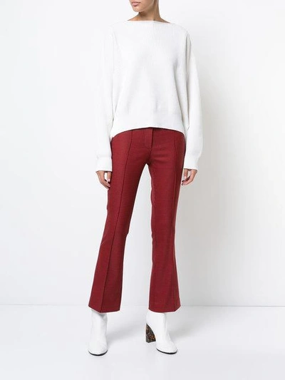 Shop Helmut Lang Houndstooth Flared Trousers