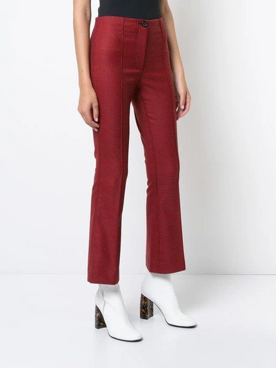 Shop Helmut Lang Houndstooth Flared Trousers