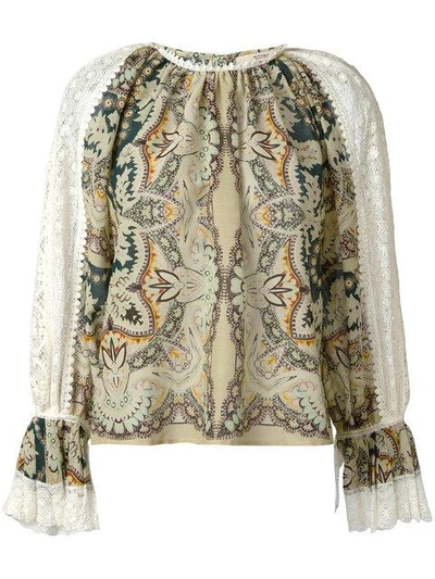 Shop Etro Floral Print Blouse In Multicolour