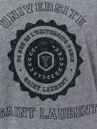 Shop Saint Laurent Logo Patch T-shirt - Grey