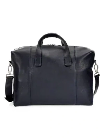 Shop Emporio Armani Leather Travel Bag In Blue