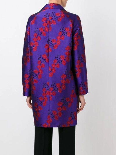 Shop Etro Sakura Print Coat - Purple