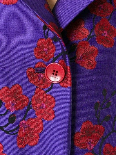 Shop Etro Sakura Print Coat - Purple