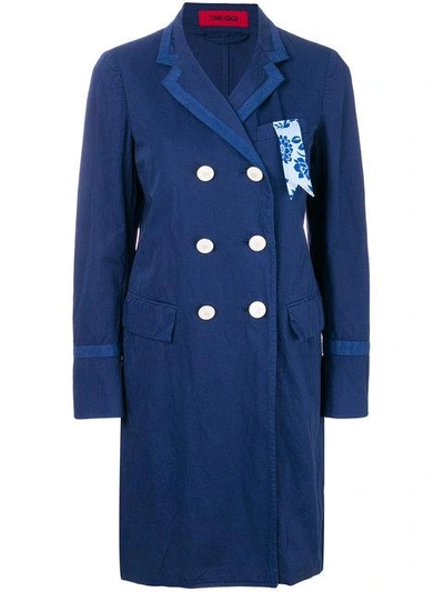Shop The Gigi Double Breasted Straight Coat - Blue