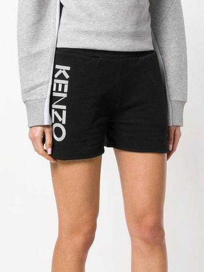 Shop Kenzo Logo Shorts In Black