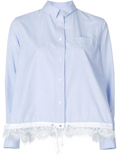 Shop Sacai Lace Trimmed Shirt