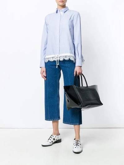 Shop Sacai Lace Trimmed Shirt