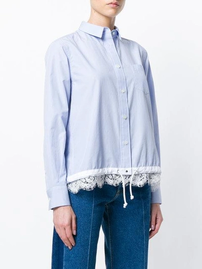 Shop Sacai Lace Trimmed Shirt