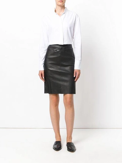 Shop Joseph Panelled Fitted Skirt In Black