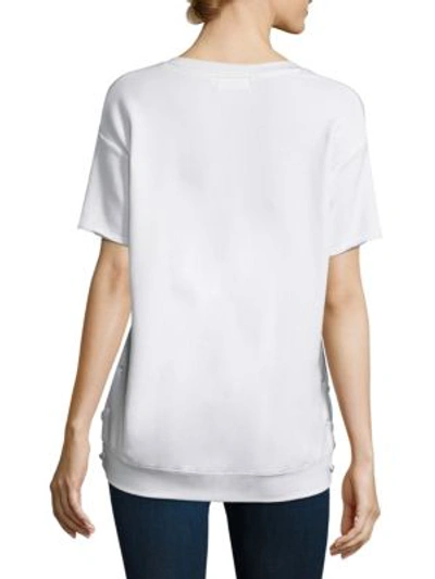 Shop Feel The Piece Charles Lace-up Tee In White