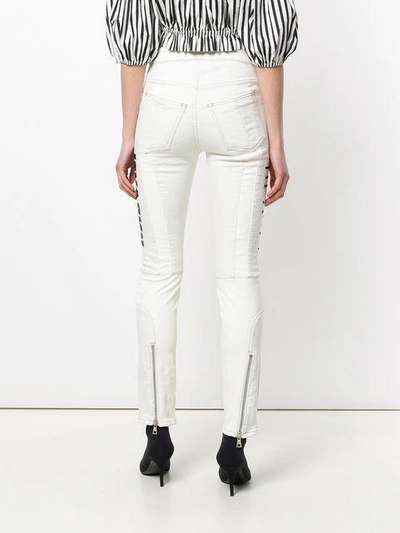 Shop Ben Taverniti Unravel Project Lace-up Skinny Jeans In White