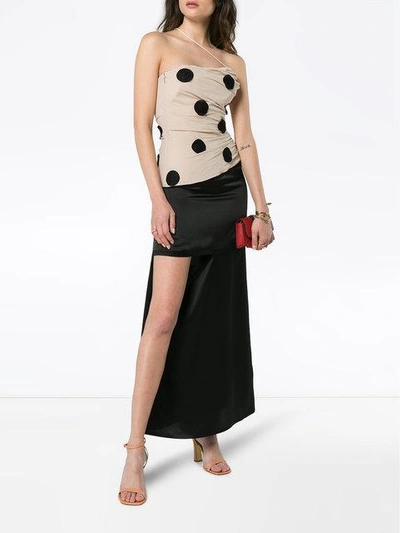 Shop Jacquemus Polka Dot Embroidered Top In Neutrals ,black
