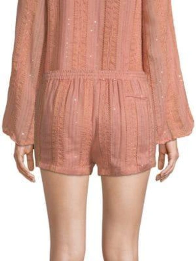 Shop Sundress Anais Shimmer Shorts In Petra Terracotta